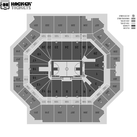 NCAA Men's Basketball Tournament seating chart