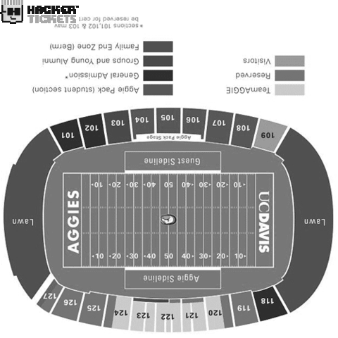 UC Davis Aggies Football vs. Eastern Washington Eagles Football seating chart