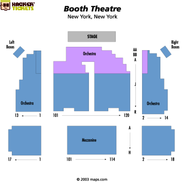 Booth Theatre seating chart