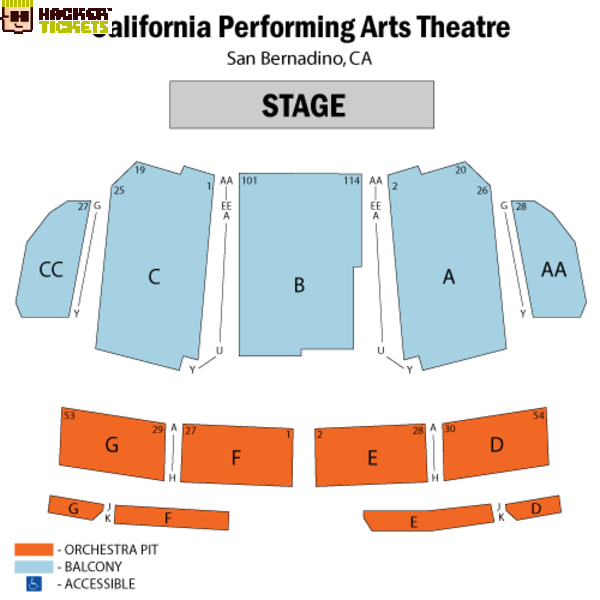 California Theatre of the Performing Arts seating chart