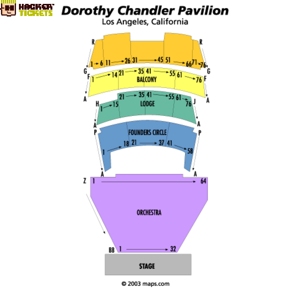 Seating Chart Dorothy Chandler Pavilion Elcho Table