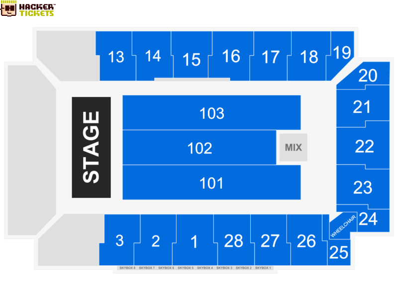 Floyd L. Maines Veterans Memorial Arena seating chart