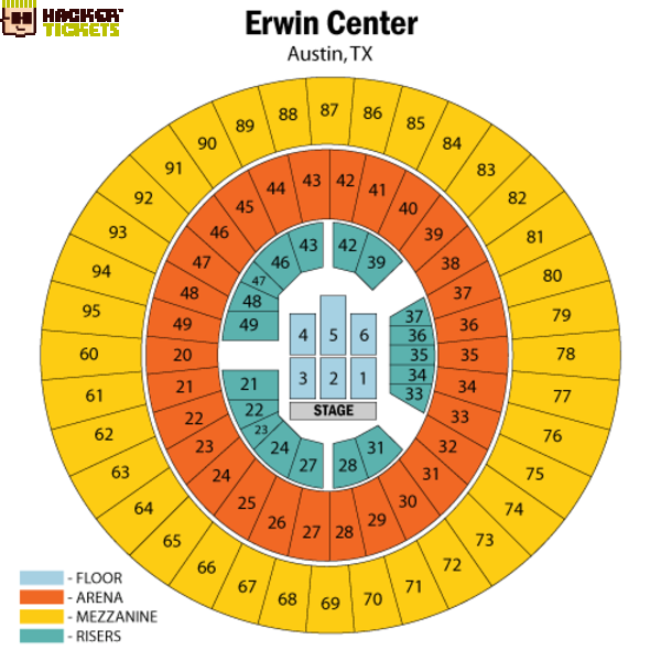 Frank Erwin Center seating chart