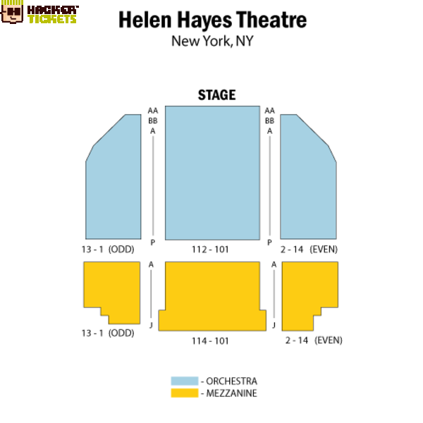 Helen Hayes Theatre seating chart