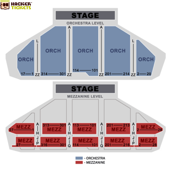 Hollywood Pantages Theatre seating chart
