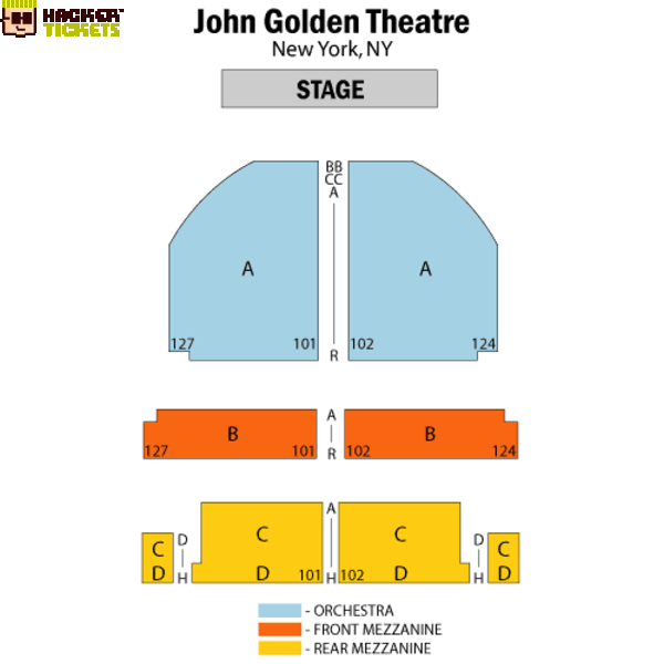 John Golden Theatre seating chart