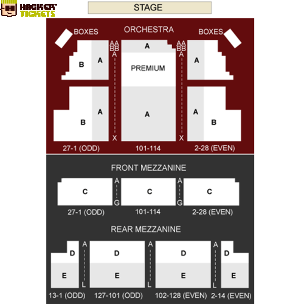 Majestic Theatre seating chart