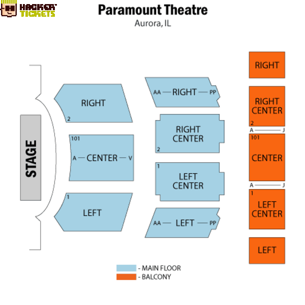 Paramount Theatre seating chart