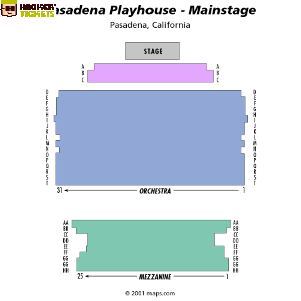 Pasadena Playhouse seating chart