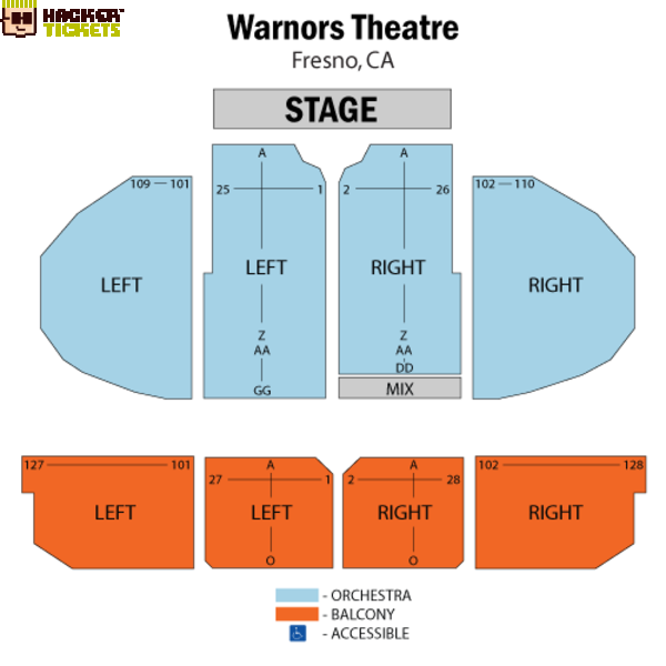 Warnors Theatre seating chart